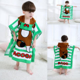Cute Brown Raccoon Hooded Bathrobe Towel Bathrobe Cloak For Toddlers & Kids Size 27.5*55inch