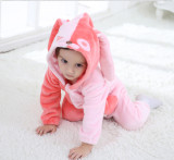 Baby Pink Rabbit Onesie Kigurumi Pajamas Kids Animal Costumes for Unisex Baby