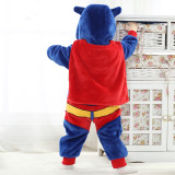 Baby Blue Onesie Kigurumi Pajamas With Cloak Kids Animal Costumes for Unisex Baby