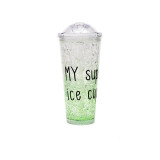 Insulated Plastic Tumbler Straw Cup Slogan Crushed Ice Water Bottles