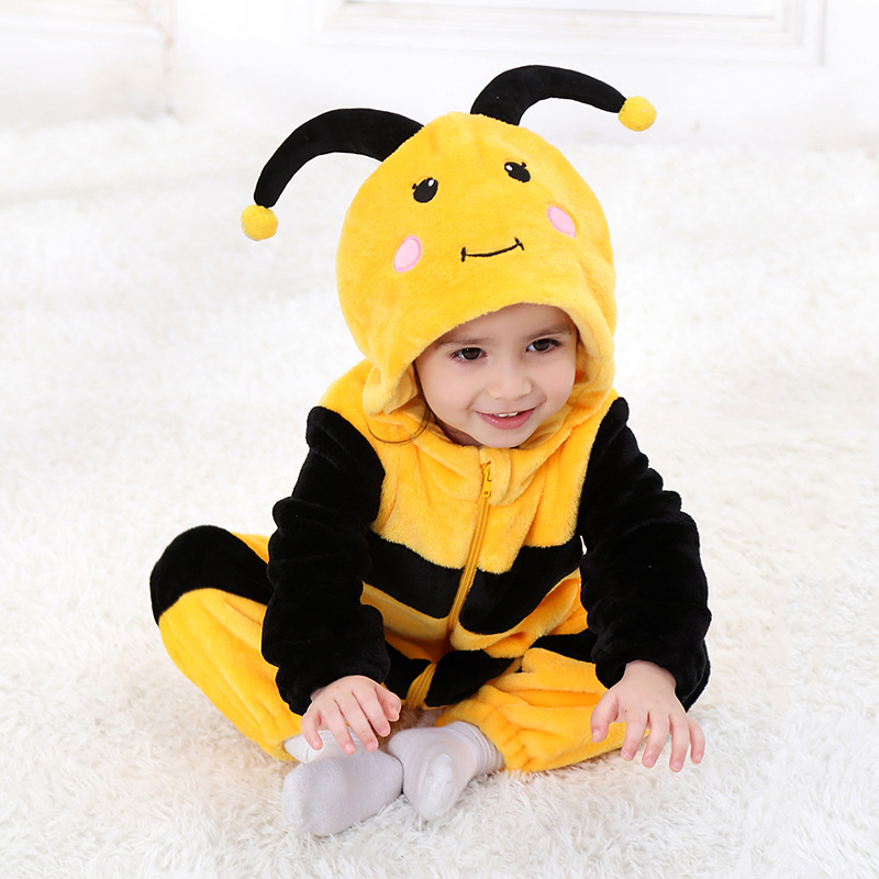 Baby Yellow Bee Onesie Kigurumi Pajamas Kids Animal Costumes for Unisex Baby