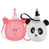 Collapsible Cute Pig Panda Water Bag Free 350ML Food-Grade Silicone Portable Water Bottles