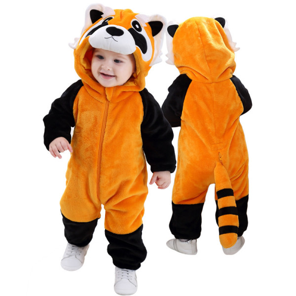 Baby Orange Little Raccoon Onesie Kigurumi Pajamas Kids Animal Costumes ...