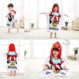 Cute Red Racing Car Hooded Bathrobe Towel Bathrobe Cloak For Toddlers & Kids Size 27.5*55inch