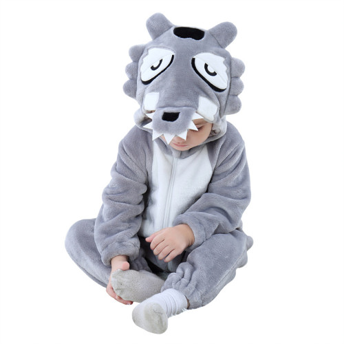 Baby Grey Wolf Onesie Kigurumi Pajamas Kids Animal Costumes for Unisex Baby