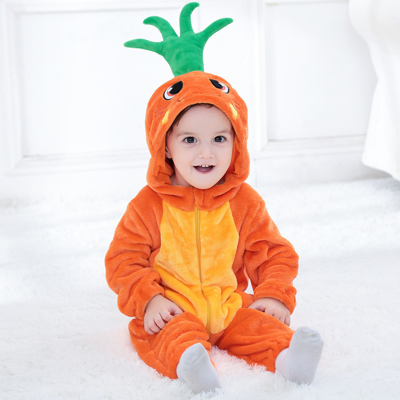 Baby Orange Carrot Onesie Kigurumi Pajamas Kids Animal Costumes for ...