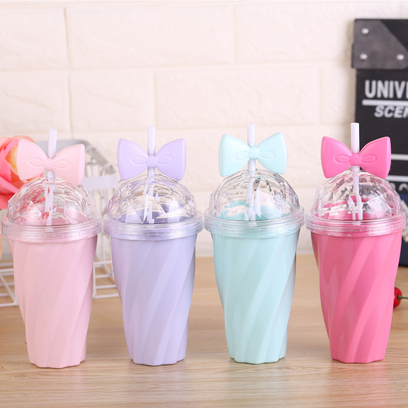 Insulated Plastic Tumbler Straw Cup Macaron Water Bottles