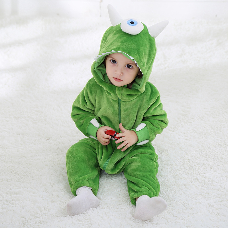 Baby Green Cyclops Monster Onesie Kigurumi Pajamas Kids Animal Costumes ...