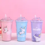 Insulated Plastic Tumbler Straw Cup Unicon Water Bottles