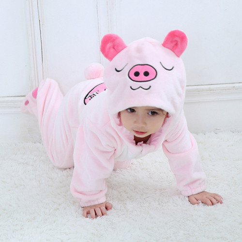 Baby Pink Pig Onesie Kigurumi Pajamas Kids Animal Costumes for Unisex Baby