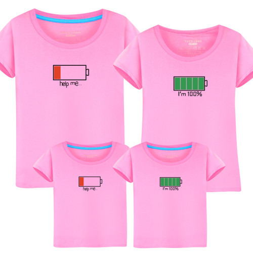 Matching Family Prints Battery Charge T-shirts