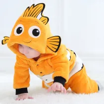 Baby Yellow Clownfish Onesie Kigurumi Pajamas Kids Animal Costumes for Unisex Baby