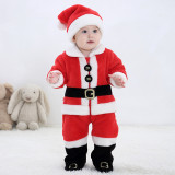 Baby Red Father Christmas Onesie Kigurumi Pajamas Kids Animal Costumes for Unisex Baby