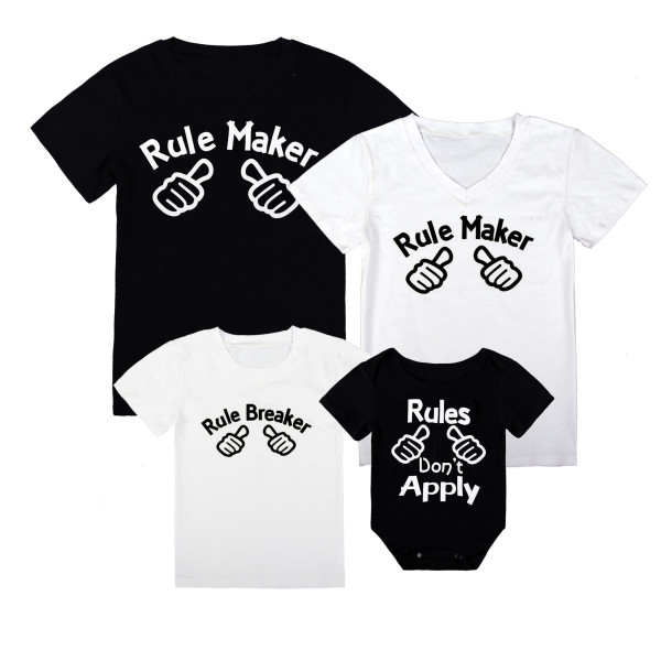 Matching Family Prints Slogan Rule Maker T-shirts