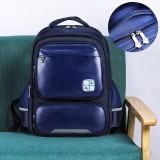 Primary School Backpack Bag Boy PU Lightweight Waterproof Bookbag