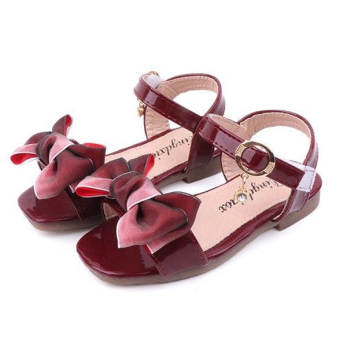 Kid Girl Ombre Bowknot Open-Toed Velcro Sandals