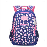 Primary School Backpack Bag Girl Hearts Flowers Lightweight Waterproof Bookbag