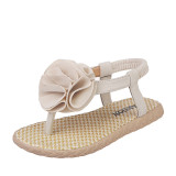 Kid Girl 3D Flower Flip-Flops Beach Slipper Sandals
