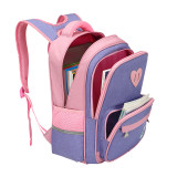 Primary School Backpack Bag Matching Color Heart Lightweight Waterproof Bookbag
