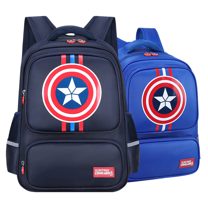 Primary School Backpack Bag Captain America Boy Lightweight Waterproof Bookbag