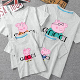Matching Family Prints Slogan Peppa Pig T-shirts