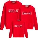 Matching Family Prints Slogan Romantic Red Heart Famliy Sweatshirts Top
