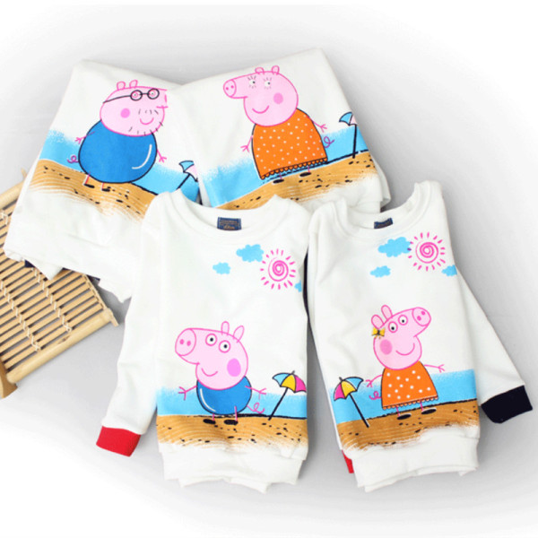 Matching Family Prints Peppa Pig Famliy Sweatshirts Top