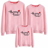 Matching Family Prints Slogan Happy Time Famliy Sweatshirts Top