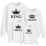 Matching Family Prints Slogan Crown King Queen Prince Princess Famliy Sweatshirts Top