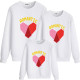 Matching Family Prints Slogan Romantic Red Heart Famliy Sweatshirts Top