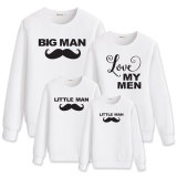 Matching Family Prints Slogan Little Man Mustache Famliy Sweatshirts Top