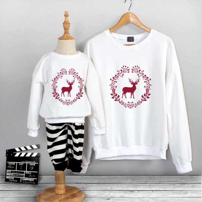 Matching Family Prints Deer Famliy Sweatshirts Top