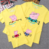 Matching Family Prints Slogan Peppa Pig T-shirts