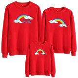 Matching Family Prints Slogan Rainbow Happy Sweatshirts Top