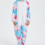 Pink Blue Unicon Onesie Kigurumi Pajamas Cosplay Costume for Unisex Adult