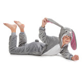 Kids Grey MashiMaro Rabbit Onesie Kigurumi Pajamas Animal Cosplay Costumes for Unisex Children