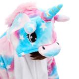 Kids Pink Blue Stars Unicon Onesie Kigurumi Pajamas Animal Cosplay Costumes for Unisex Children