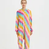 Rainbow Unicon Onesie Kigurumi Pajamas Cosplay Costume for Unisex Adult