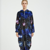 Universe Starry Stars Sky Onesie Kigurumi Pajamas Cosplay Costume for Unisex Adult