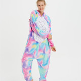 Rainbow Stars Unicon Onesie Kigurumi Pajamas Cosplay Costume for Unisex Adult