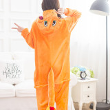 Orange Dinosaur Onesies Kigurumi Pajamas Cosplay Costume for Unisex Adult