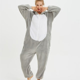 Grey MashiMaro Rabbit Onesie Kigurumi Pajamas Cosplay Costume for Unisex Adult