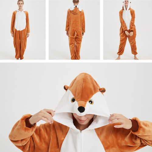 Brown Mongoose Onesie Kigurumi Pajamas Cosplay Costume for Unisex Adult