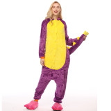 Purple Dinosaur Onesie Kigurumi Pajamas Cosplay Costume for Unisex Adult