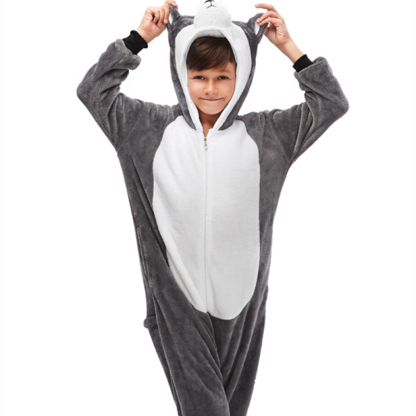 Kids Husky Dog Onesie Kigurumi Pajamas Animal Cosplay Costumes for ...