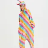 Rainbow Unicon Onesie Kigurumi Pajamas Cosplay Costume for Unisex Adult