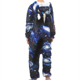 Kids Universe Starry Stars Sky Onesie Kigurumi Pajamas Animal Cosplay Costumes for Unisex Children