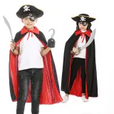 Halloween Costume Pirate skull Performance Cloak With Hat and Masks