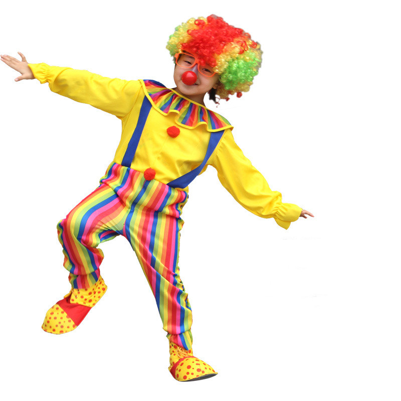 Clown Performance Costume Rainbow Stripes Jumpsuit
