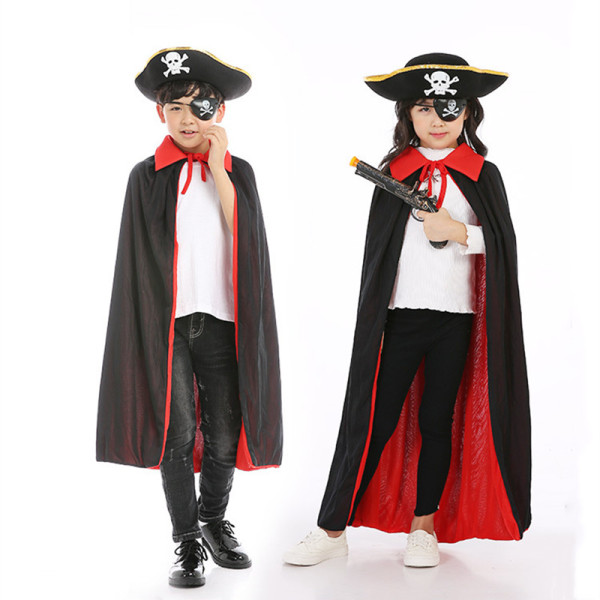Halloween Costume Pirate skull Performance Cloak With Hat and Masks